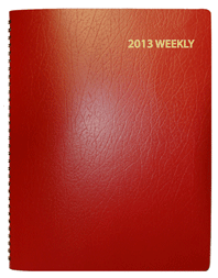 New Red Leatherette Spiral Planners